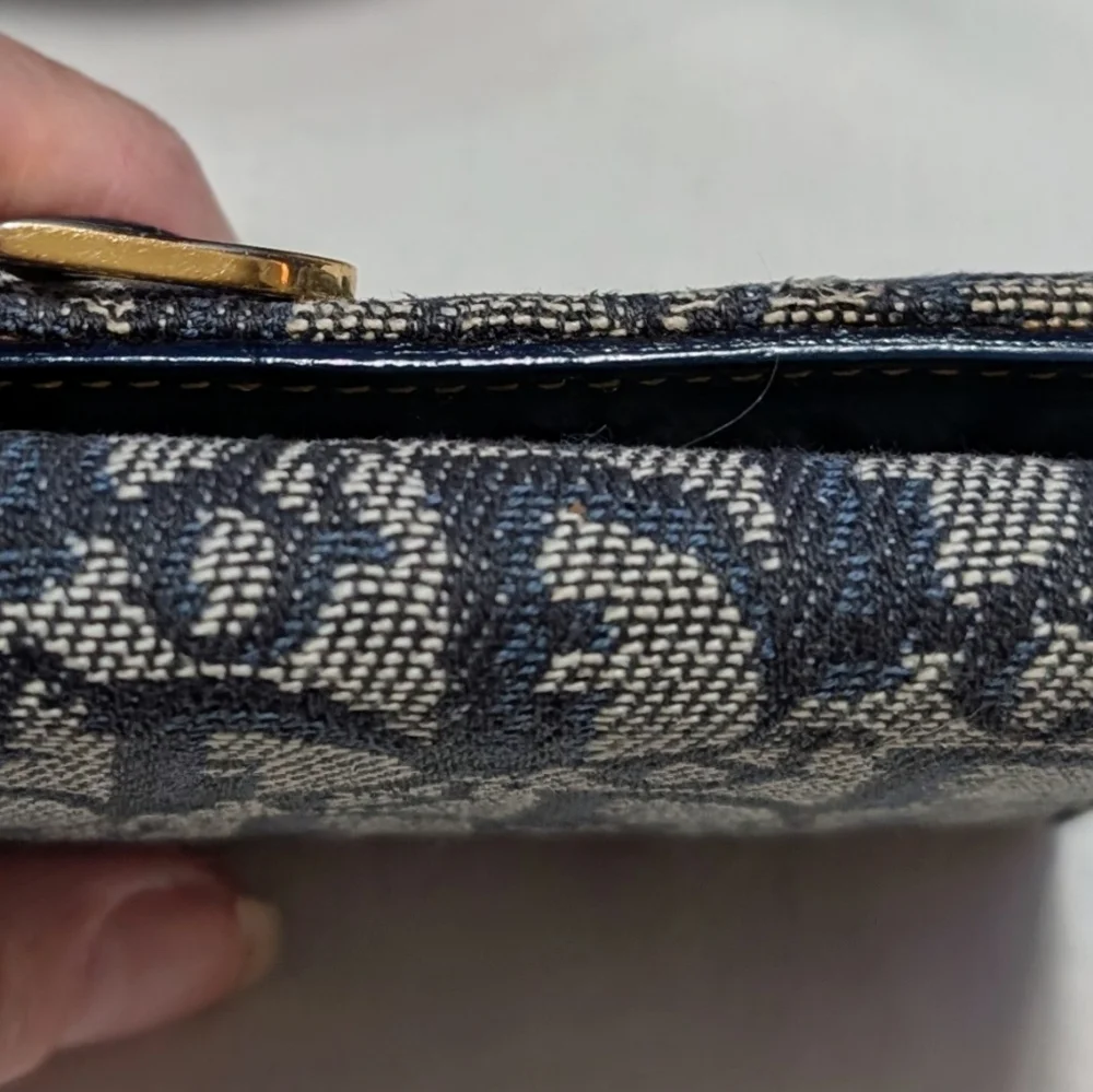 Dior Signature Saddle Monogram Blue Dior Oblique Jacquard And Leather Wallet 🔥